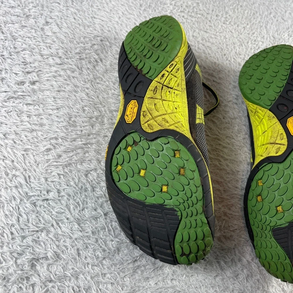 Merrell Road Glove Mens 9.5 Barefoot Running Shoes Black Lime Zest J38395 Vibram
